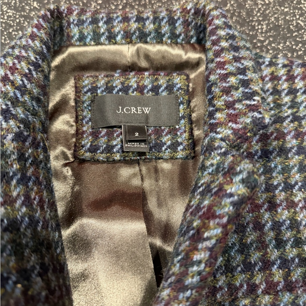 J. Crew Women's Houndstooth Blazer 100% Wool - Picture 6 of 8